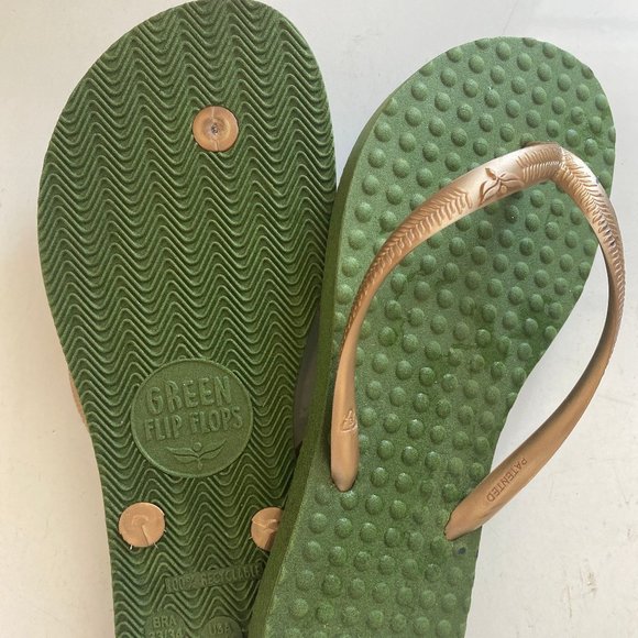 Women's "Green Flip Flops" Eco Friendly - Picture 1 of 2